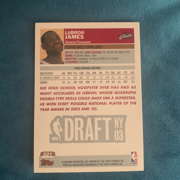 LeBron James rookie card / mint condition / 2003 topps - Picture 2 of 7